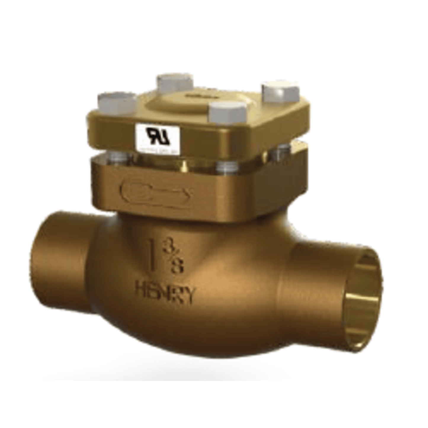 205-1-3/8 - Henry - 1-3/8 ODS - 34.925mm - Brass Globe Type for Discharge Line - Check Valve