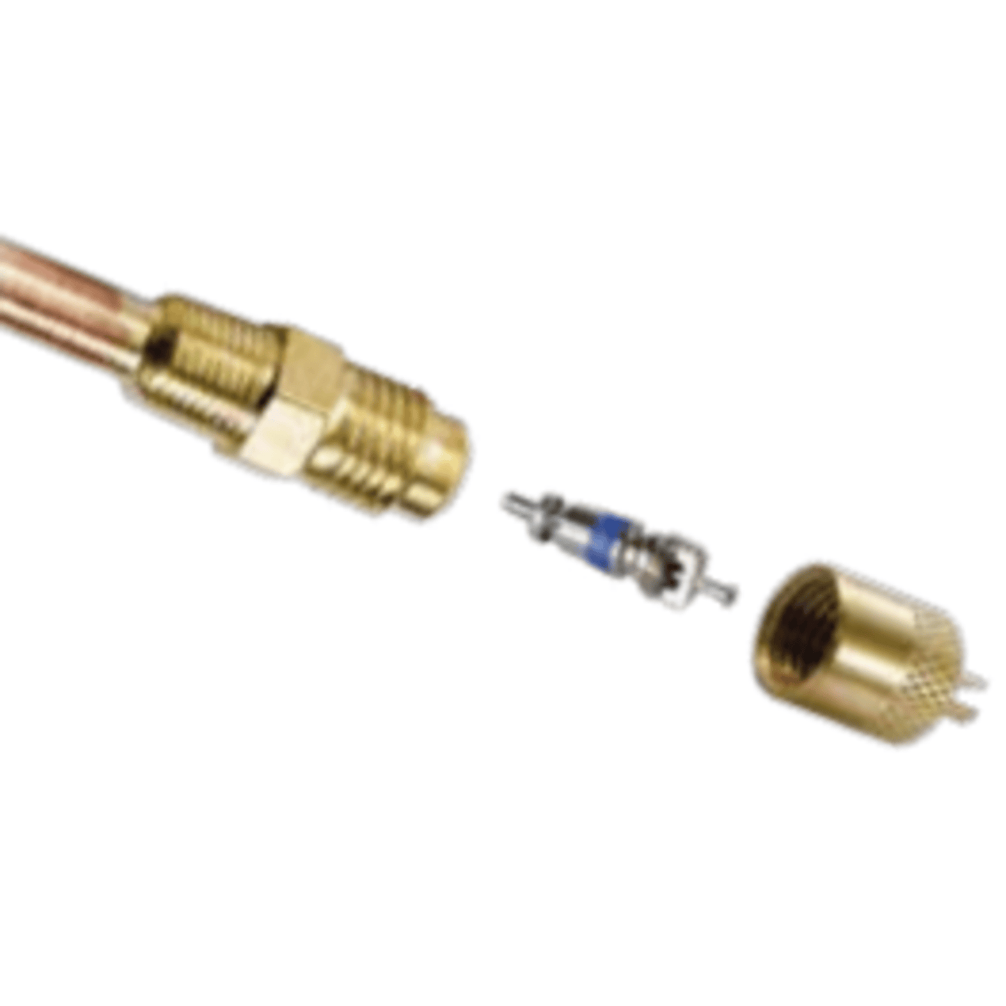 CD3608/6 - C&D - 1/4" m. flare access fitting w/ 1/8" copper tube extension, CD2250 6PK