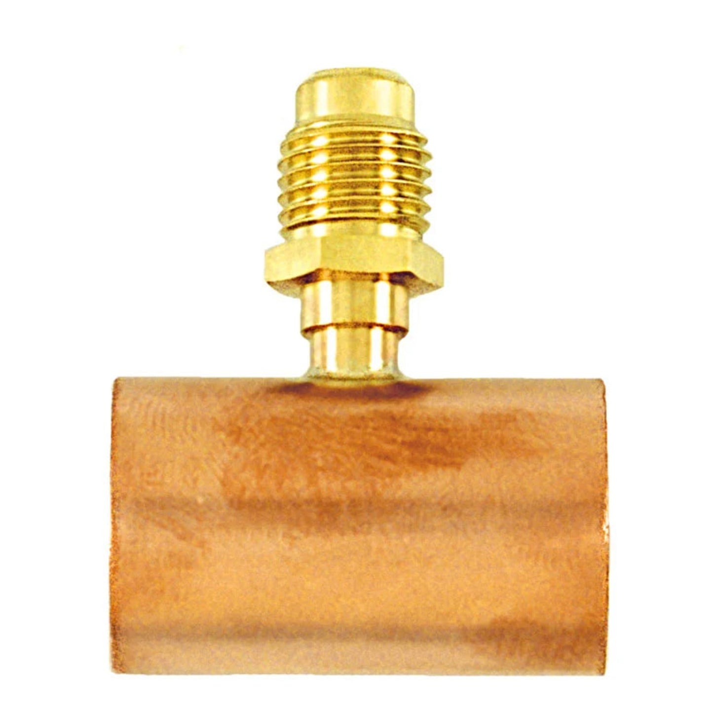 CC8434/2 - C&D - tee with 1/4" m. flare access on copper tube that takes 3/4" OD tube, CD2245 2PK