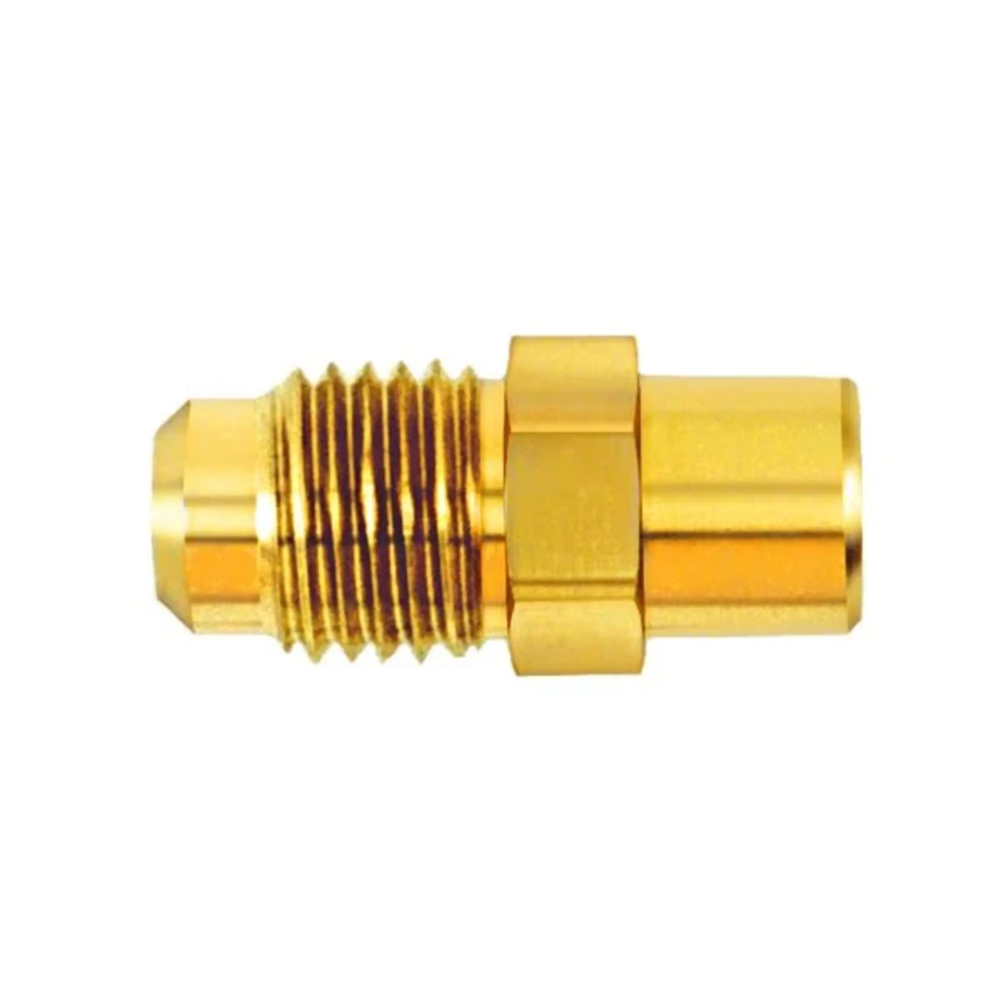 CD2506/6 - C&D - 1/4" m. flare access body, solder end has 1/4" ID and 3/8" OD step, CD2245 6PK