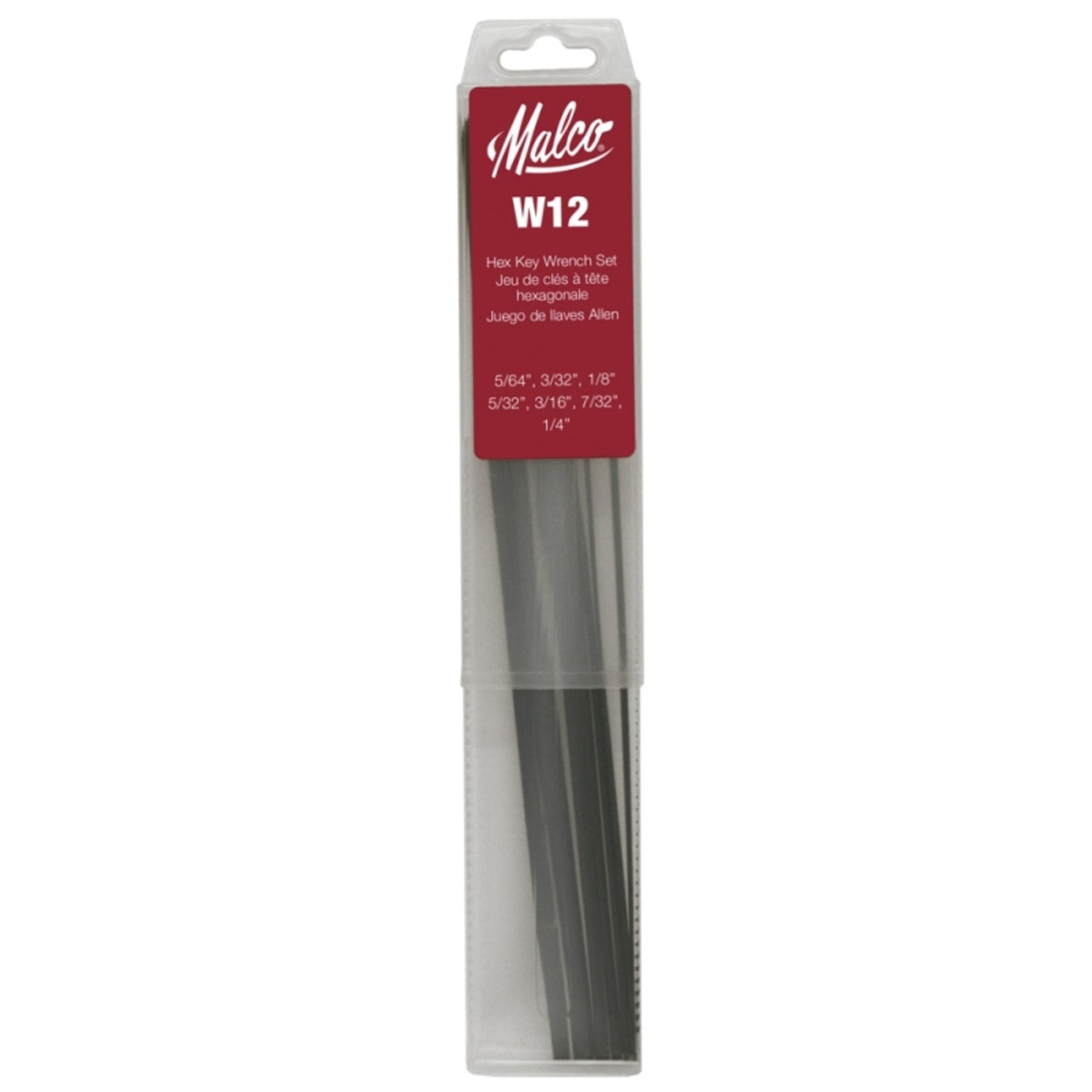 W12 - Malco - HEX KEY, "L", 12", 7-PIECE SET (1EA)