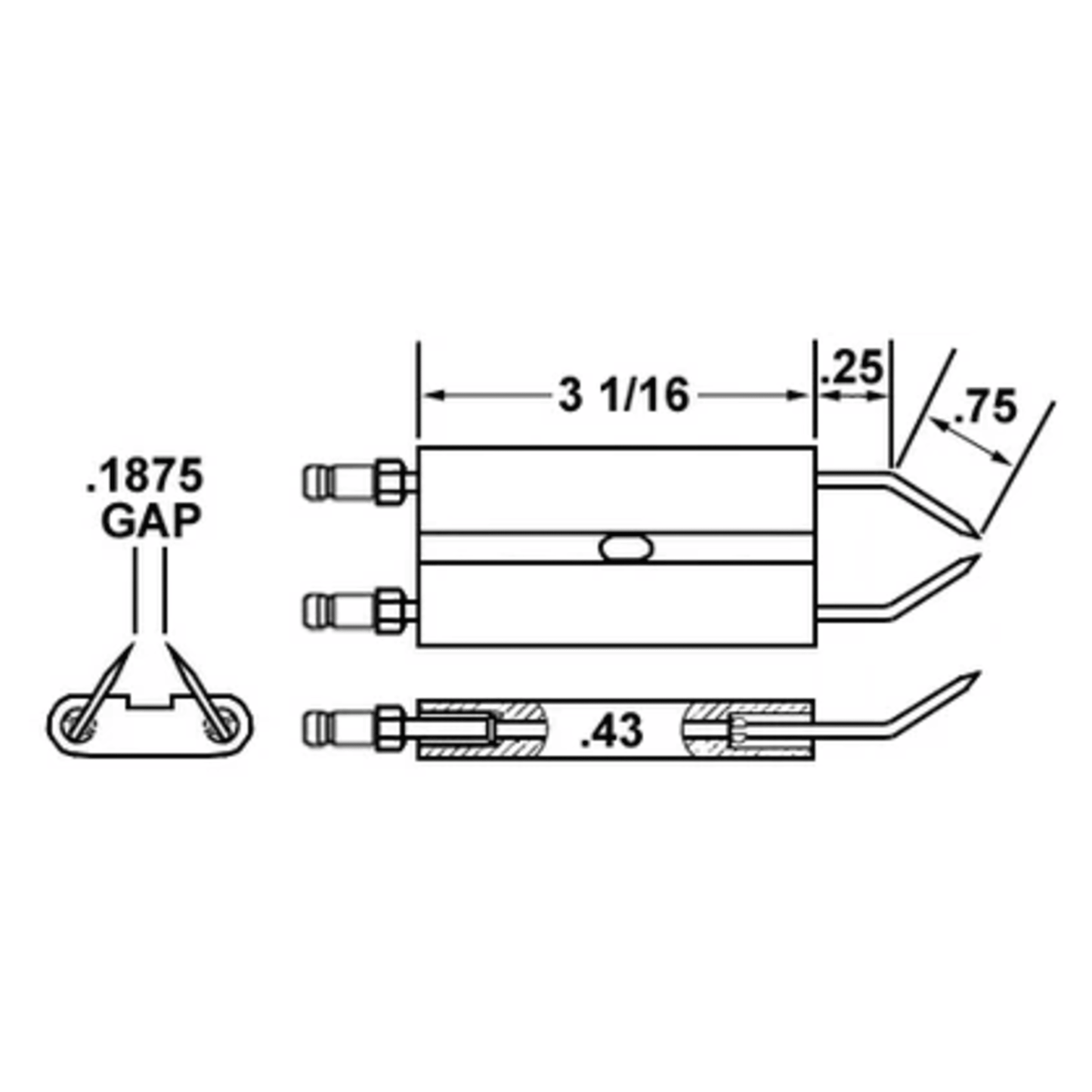 22243 - Crown - A8067 ELECTRODE 17290 A8067 S.T.JOHNSON (1EA)