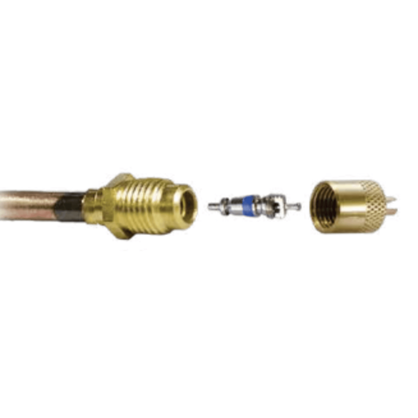 CD2525/6 - C&D - 1/4" m. flare access fitting w/ 1/4" copper tube extension, CD2250 6PK