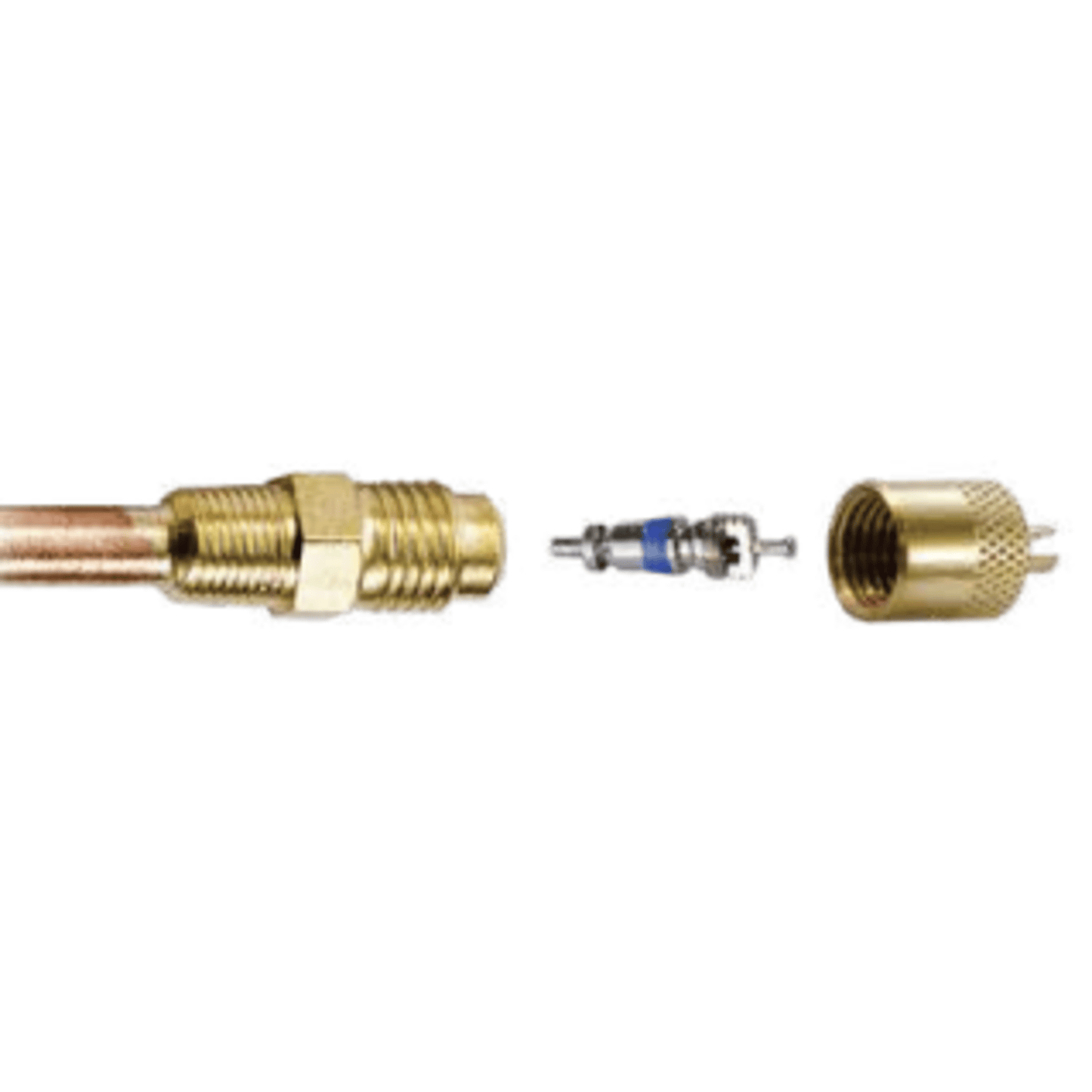 CD3602/6 - C&D - 1/4" m. flare access fitting w/ 1/4" copper tube extension, CD2250 6PK