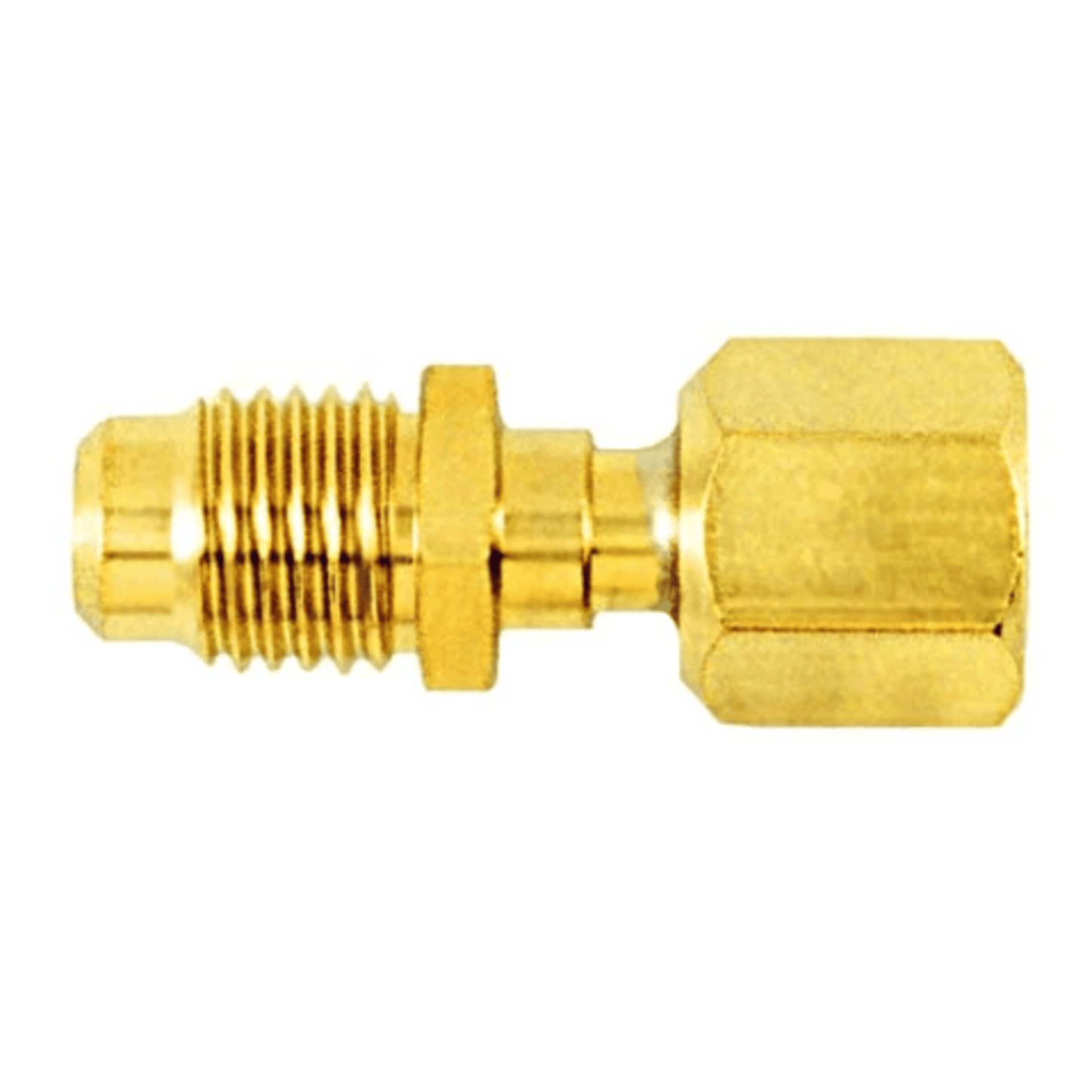 CD8725/2 - C&D - adapter - 1/4" m. flare access x 1/4" f. flare with gasket (no swivel) 2PK
