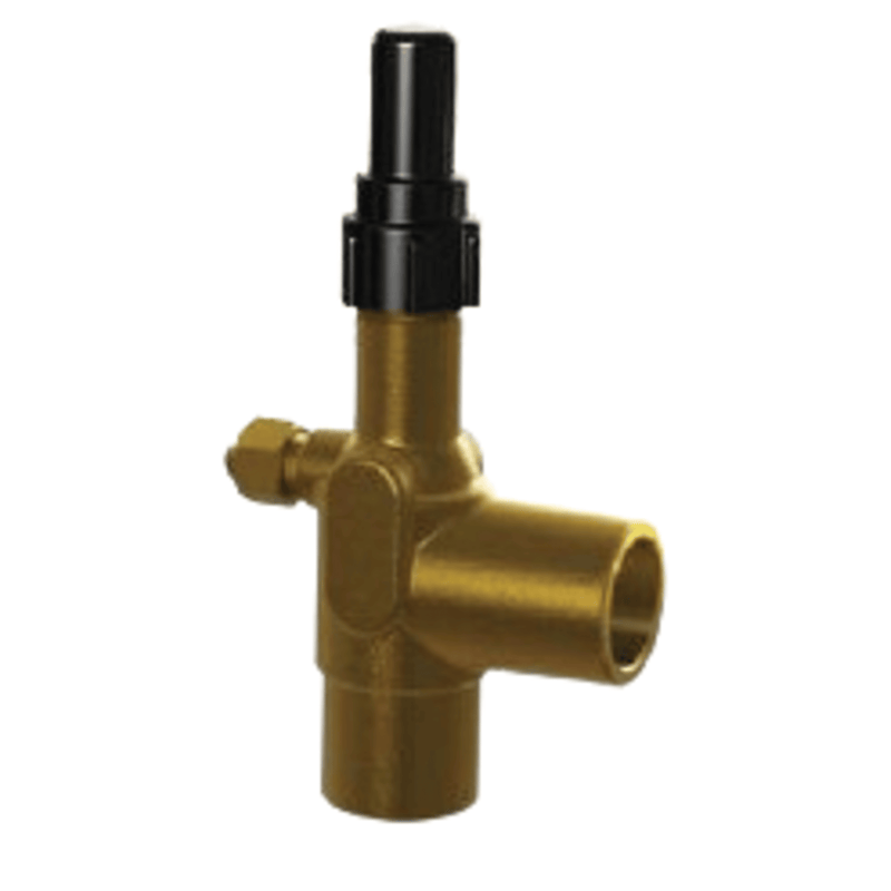 7771-B - Henry - 1/4 MPT x 1/4 FPT - Brass Seal Cap Angle Shut-Off Valves