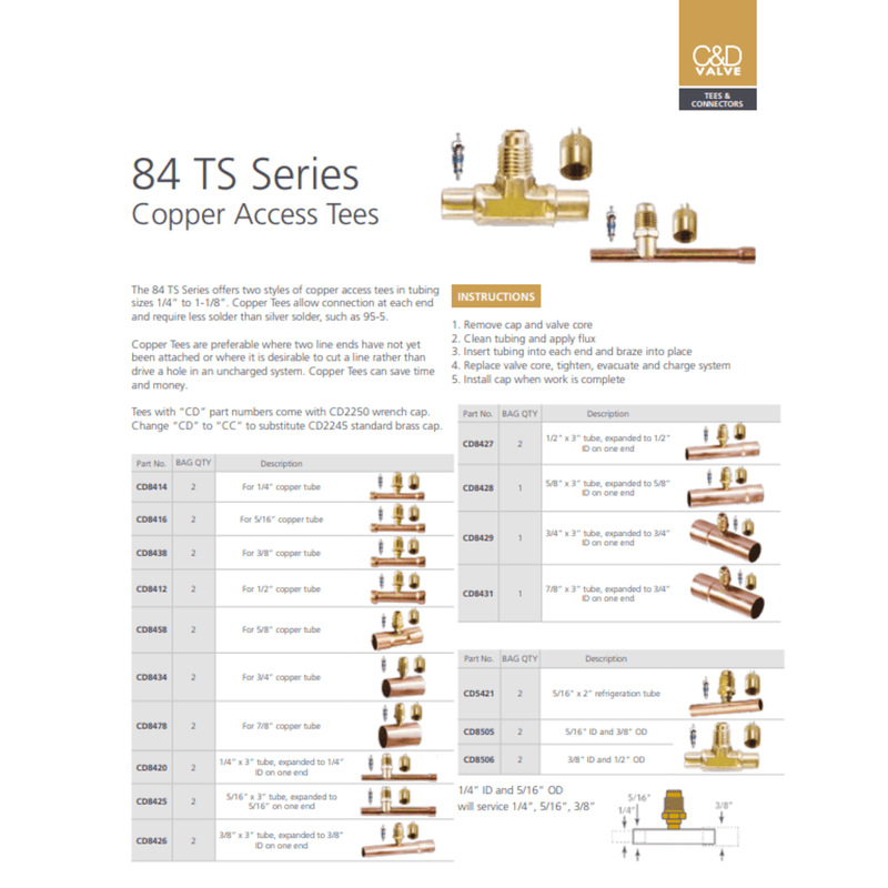 C&D 84 TS Series Copper Access Tees