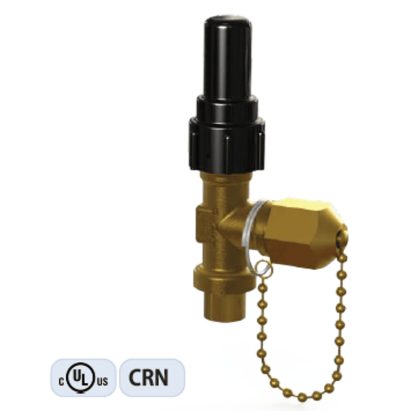 9274 - Henry - 1/2 ODS X 3/8 FL - Brass Seal Cap Angle Charging and Purging Valves