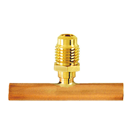 CC5421/2 - C&D - tee with 1/4" m. flare access on 5/16" OD x 2" copper tube,  CD2245 2PK