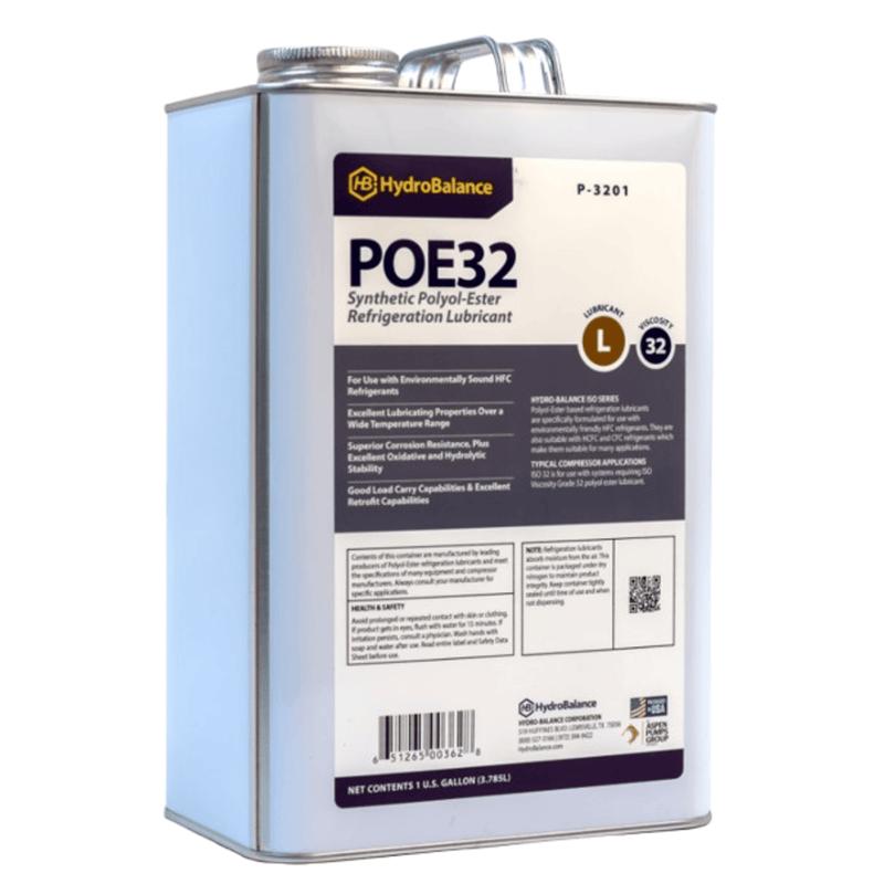 P-3201  -  HydroBalance - ISO 32 Polyol Ester Ref Lube 1 Gal Metal Can, (4PK)