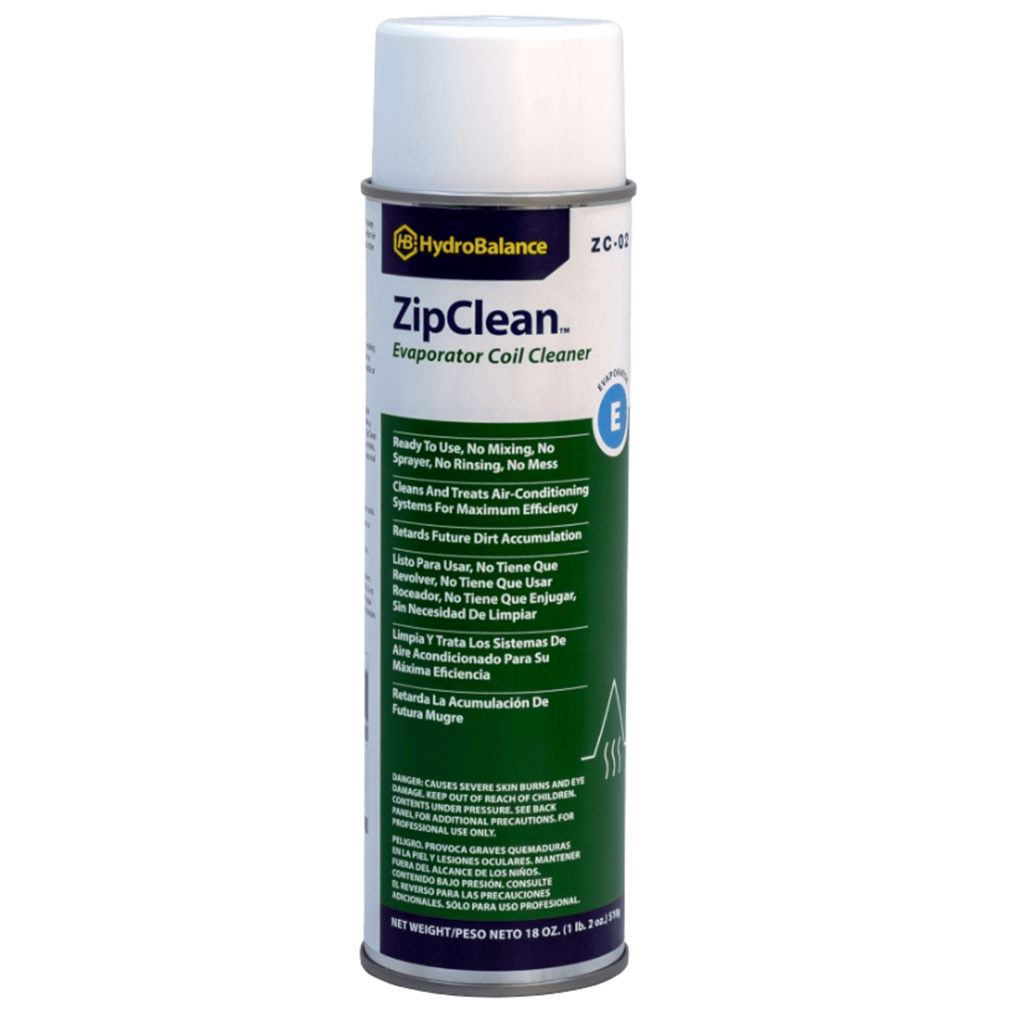 ZC-02  -  HydroBalance - Zip Clean Evap Cleaner Aerosol 18 oz. Net Wt. Aerosol, (12PK)