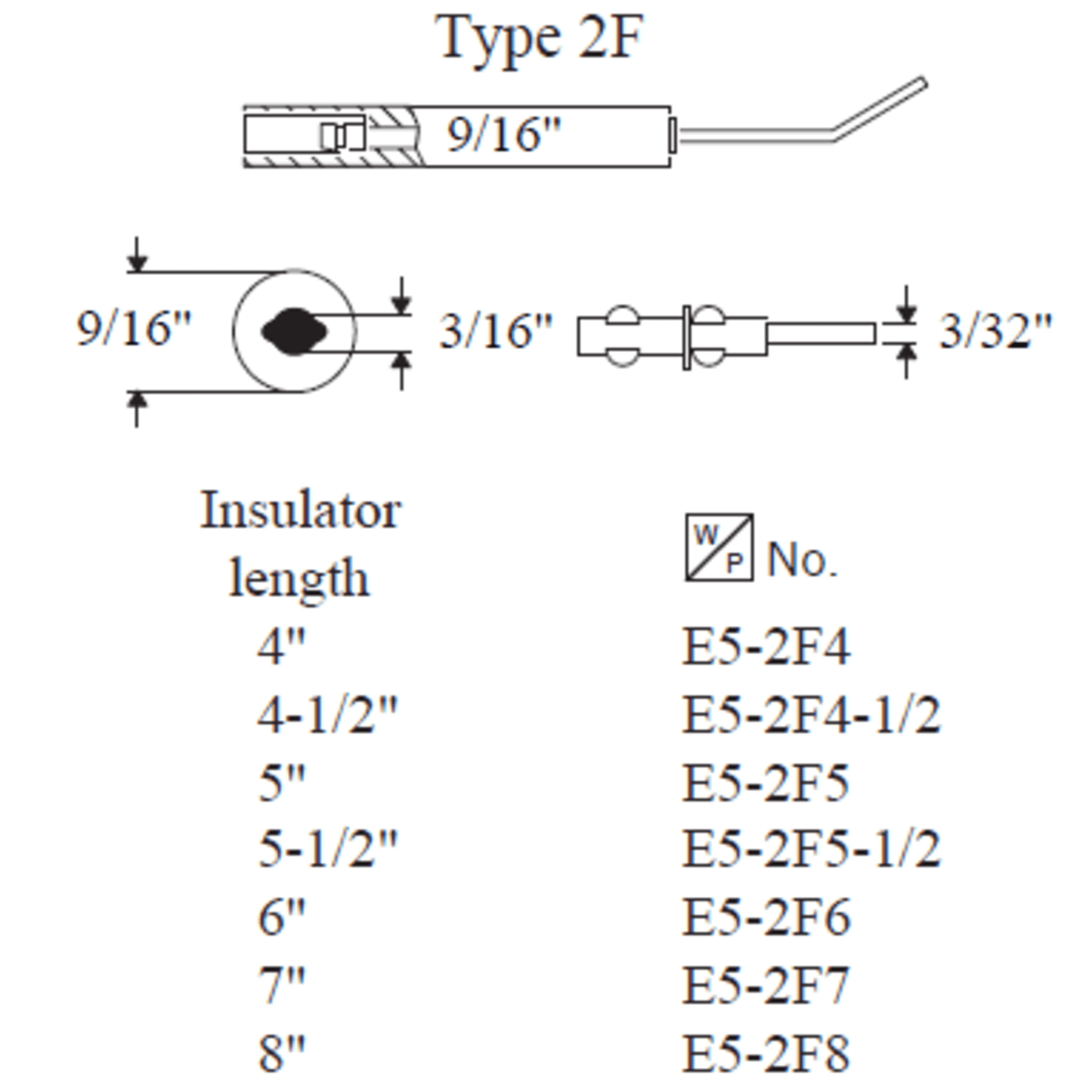 Westwood Type 2F Electrode, 4” 2pk