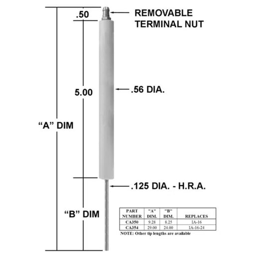 CA354 - Igniter/IA-16 W/24 In. Tip