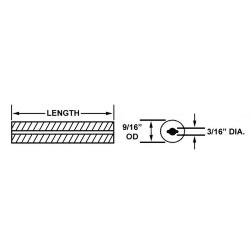 CRO-15040-02 / WP-E5-2M4-INS-2PK - Crown - Insulator Type 2M 9/16" OD x 4" L x 3/16" ID 2pk