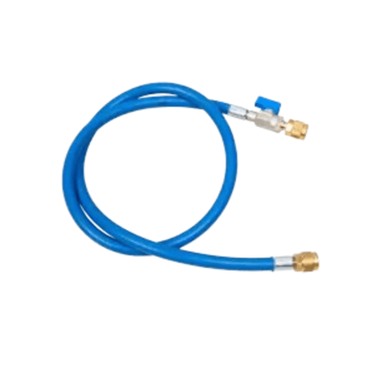 Refco 4492944, CA-CL-60-B, Charging hose, blue, with ball valve, 1/4" SAE, 60"