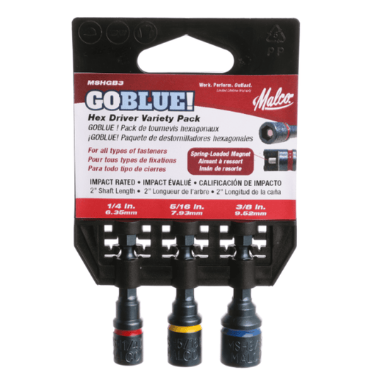 MSHGB3 - Malco - GO BLUE HEX DRIVERS 3 PACK