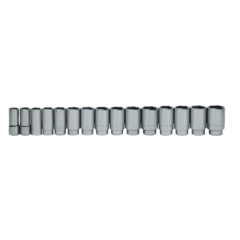 JHW33932 - Williams - 15pc 3/4" Drive 6-Point Metric Deep Socket Set on Rail and Clips