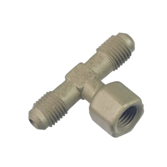 Refco 4687845, REF-VAC-T, Forged female flare branch tee connection: 3 x 1/4" SAE, with O-ring