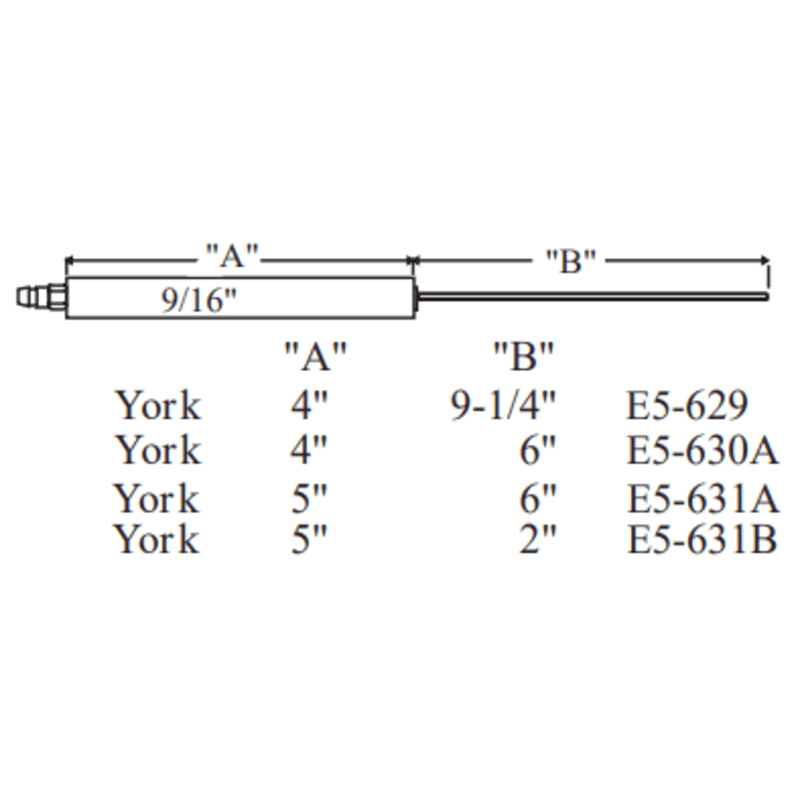 E5-631A-2PK - Westwood - 631A, York Electrode 2pk