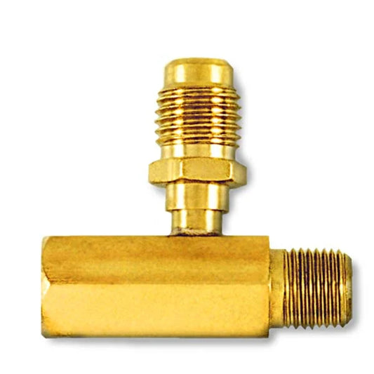 CD1428 - C&D - tee connector- 1/4" m. flare access on branch , CD2250 and valve core 1EA