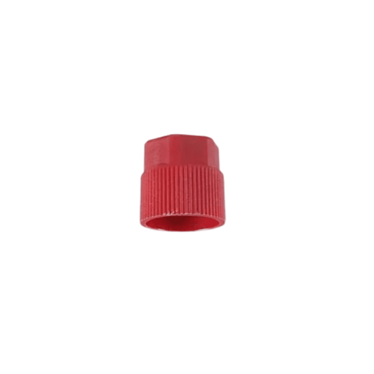 CD2209/6 - C&D - M8 x 1.0 high side red glass-filled nylon cap w/ neoprene o-ring seal 6PK