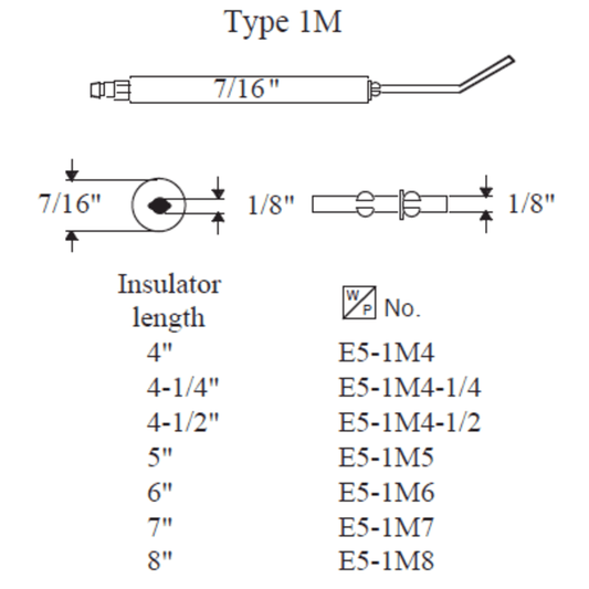 Westwood Type 1M Electrode, 4-1/2” 2pk