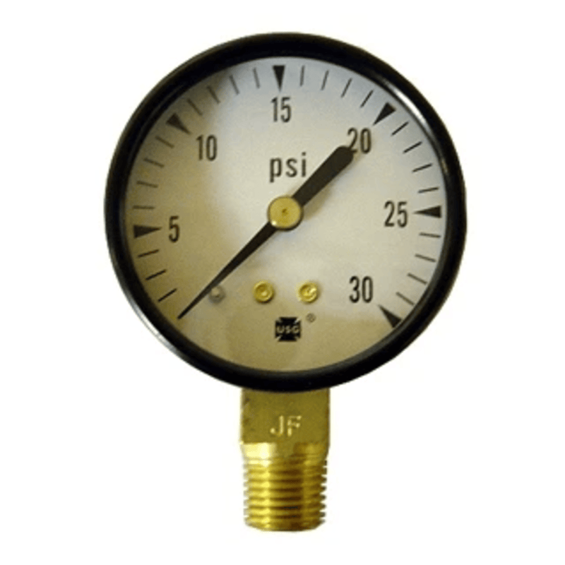 CRO-41452 / WP-S100-110 - Crown - Pressure Gauge 0-30 PSI, 1/4"-NPT, LM, 2" Face