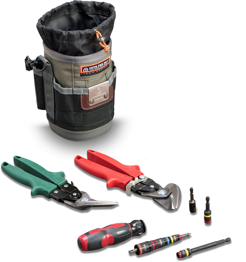 BPRO1 - Malco - HVAC Snip & Driver Pro Bucket Kit with Veto® Pro Pac UB2B Utility Bag