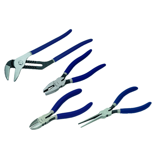 Williams PLS-4GL, Combo Pliers Set includes Superjoint, Linesman's, Diagonal Cutting & Needle Pliers
