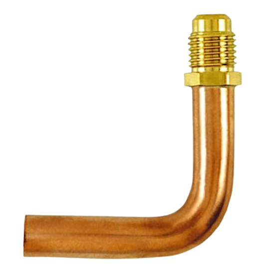 CD8490 - C&D - 1/4" m. flare acc. on 3/8" 90° bent copper tube,CD2245 brass cap & valve core 1EA