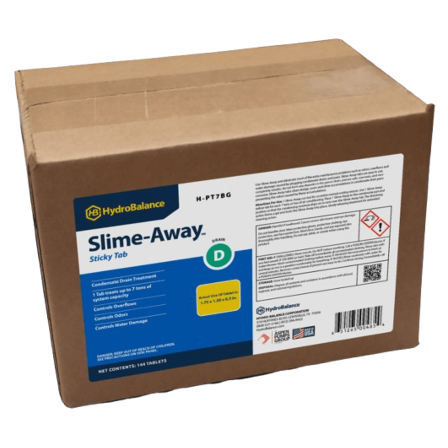 H-PT7BG  -  HydroBalance - Slime-Away Sticky Tab (Yellow) 7-Ton Tab, Bulk-Pk, (144PK)