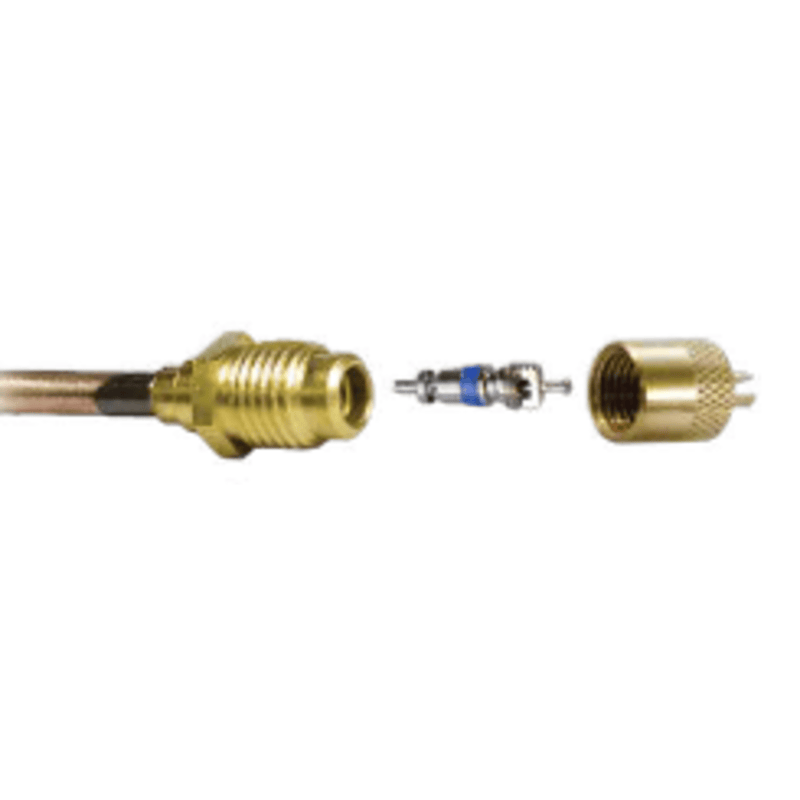 CD1212/6 - C&D - 1/4" m. flare access fitting 3/16" OD copper tube ext. & CD2250 & valve core 6PK
