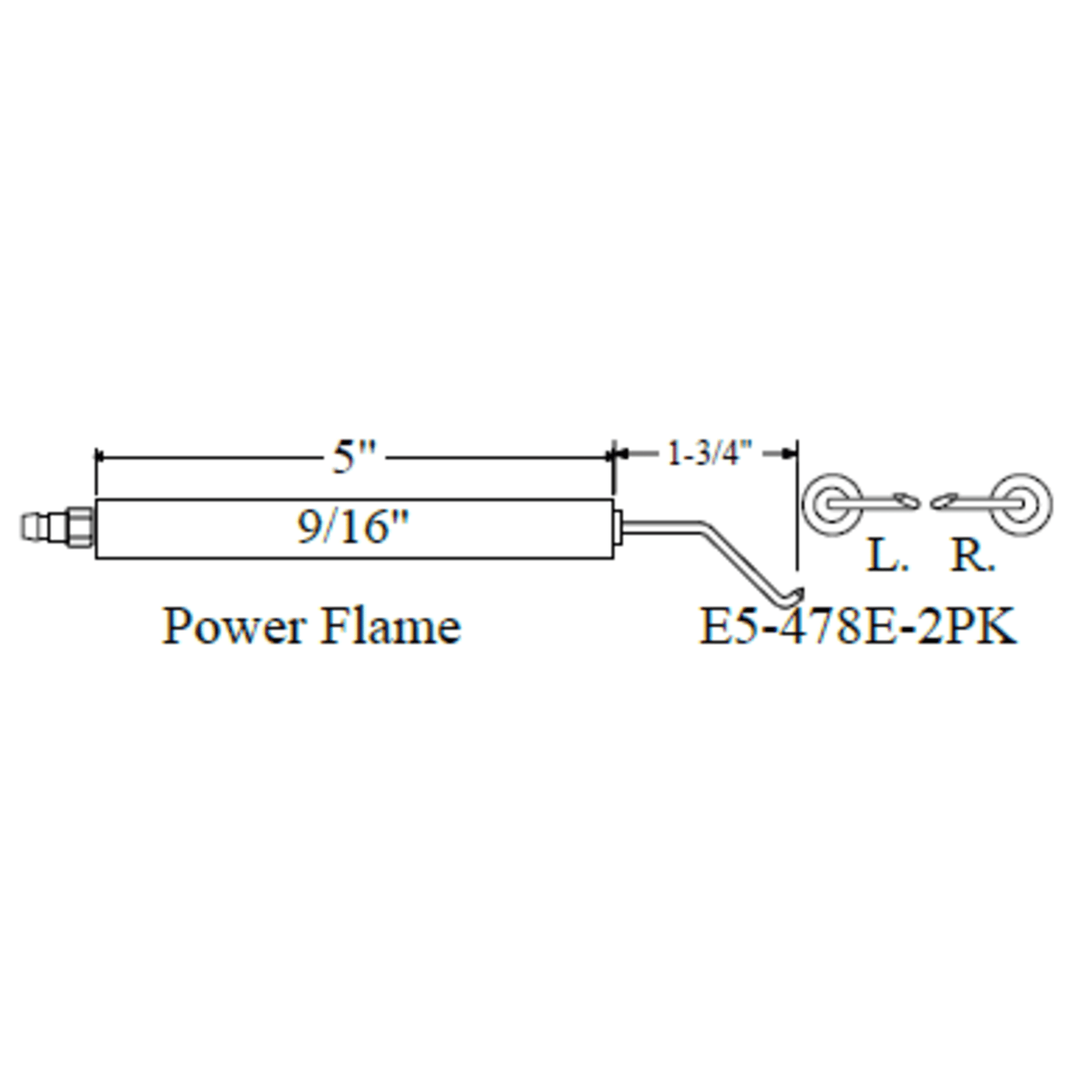 Westwood 478E Power Flame Electrode 2pk