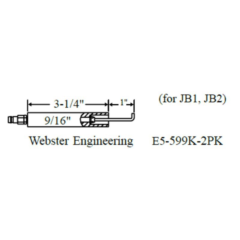 E5-599K-2PK - Westwood - 599K, Webster Eng. Electrode for JB1, JB2 2pk
