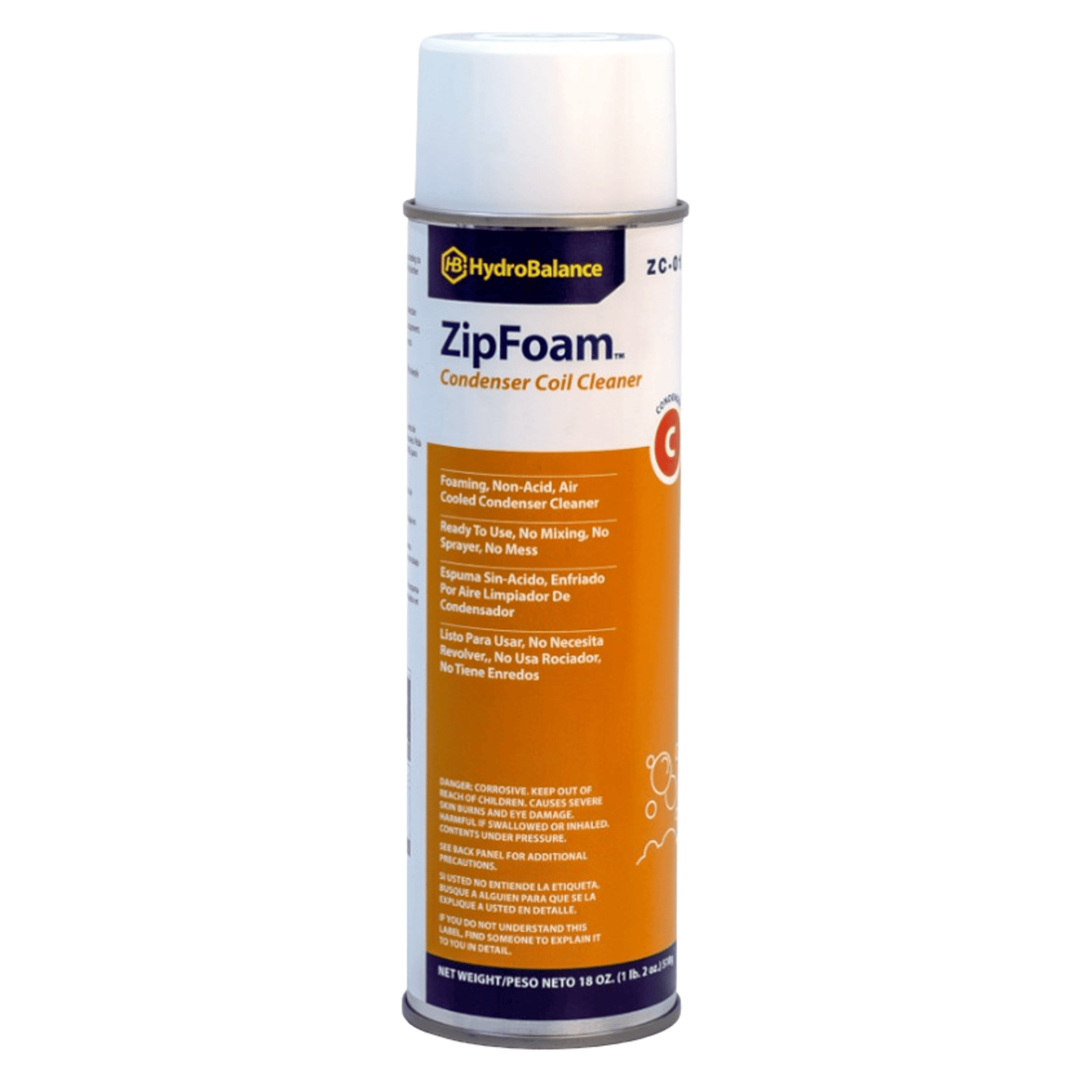 ZC-01 - HydroBalance - Zip Foam Cond Cleaner Aerosol 18 oz. Net Wt