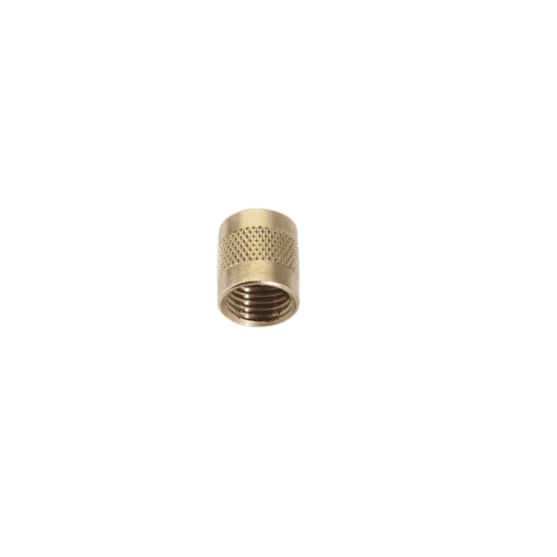 CD2245/6 - C&D - 1/4 flare cap, round brass w/ neoprene o-ring seal 6PK