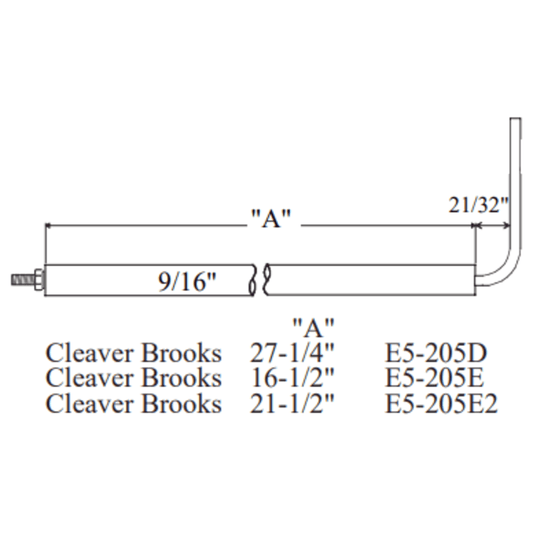E5-205E-2-2PK - Westwood - 205E-2, Cleaver Brooks Electrode 2pk