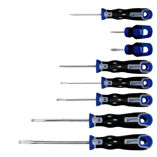 Williams SPRS-8CK, SUPERTORQUE™ Combo Screwdriver Set incl. 1 cabinet, 4 keystone and 3 Phillips