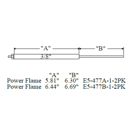 Westwood 477B Power Flame Electrode 2pk