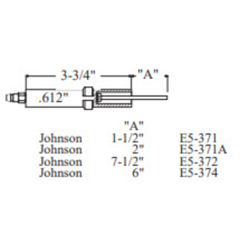 E5-371A-1PK - Westwood - 371A, Johnson Electrode 1pk