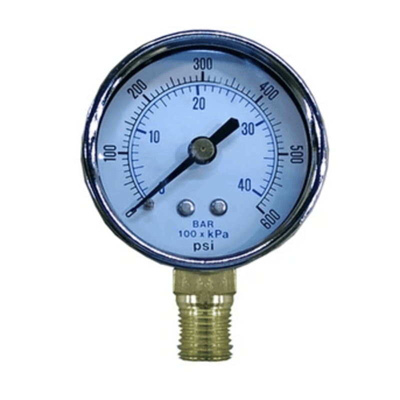 CRO-41409 / WP-S100-124 - Crown - Pressure Gauge 0-600 PSI, 1/4"-NPT, LM, 2" Face