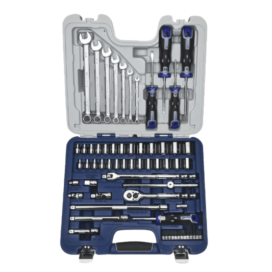 Williams 50605B, Screwdriver and Wrench Set 6 and 12 Drive 6 and 12-Point SAE and Metric Socket 63pc