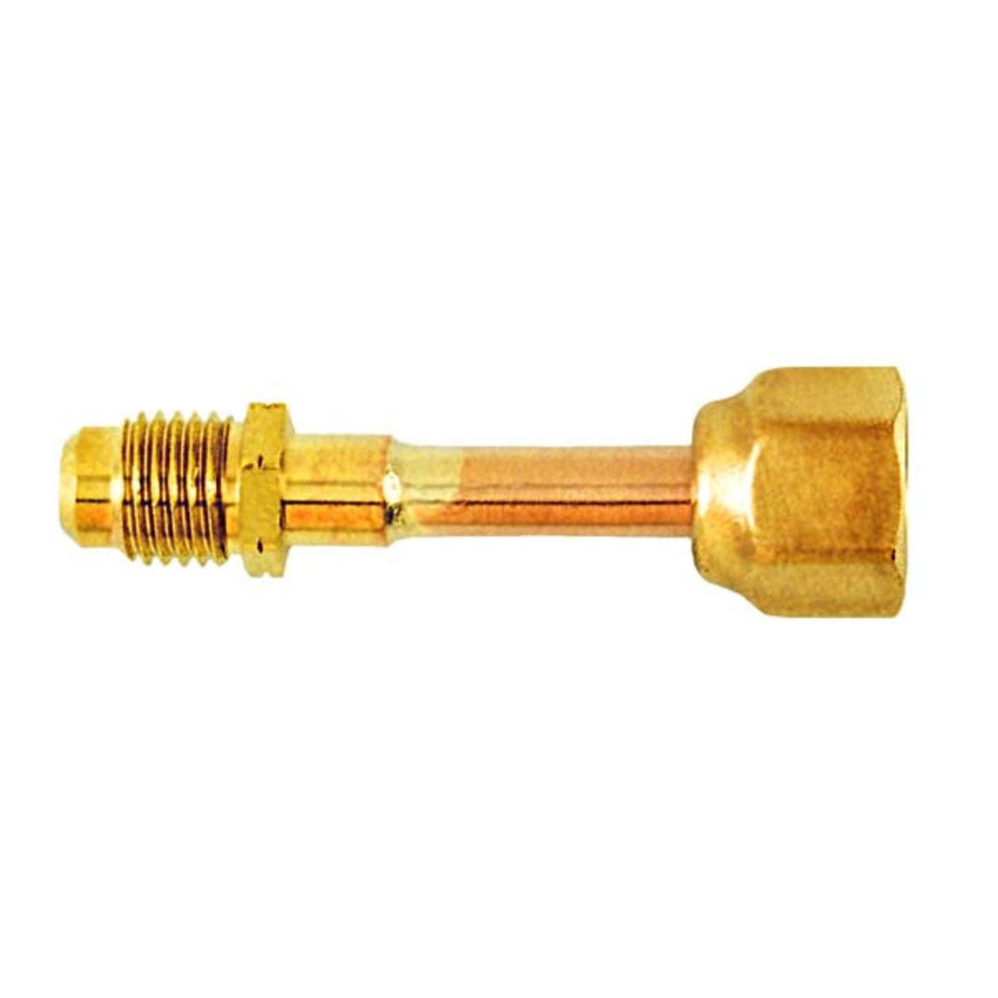 CD2597/2 - C&D - 1/4" OD x 1.25" copper tube w/ 1/4" f. flare swivel nut , no core or cap 2PK