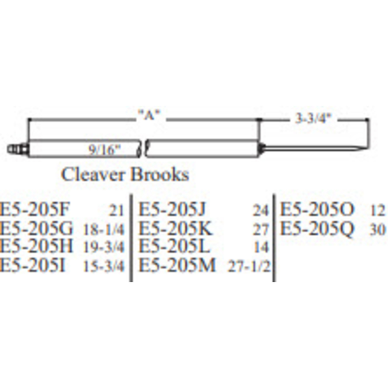 E5-205K-2PK - Westwood - 205K, Cleaver Brooks Electrode 2pk