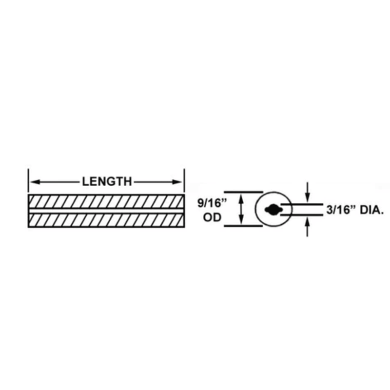 CRO-15060-02 / WP-E5-2M6-INS-2 - Crown - Insulator Type 2M 9/16" OD x 6" L x 3/16" ID 2pk