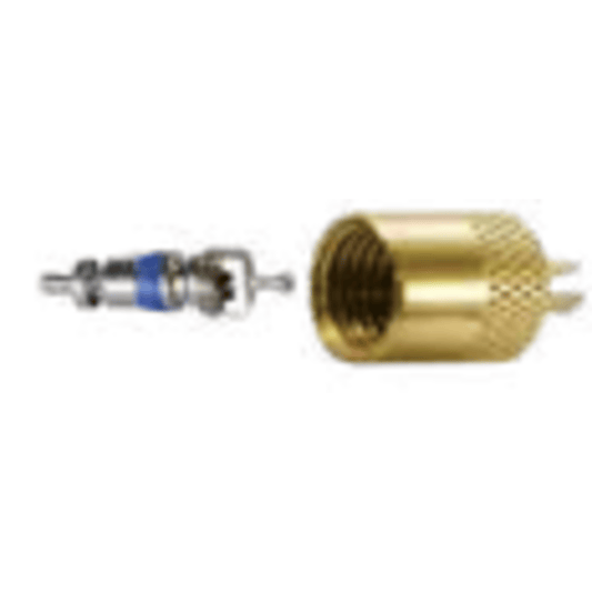 CC1414/2 - C&D - 1/4" m. flare access x 1/4" MPT body, CD2245 brass cap and valve core 2PK