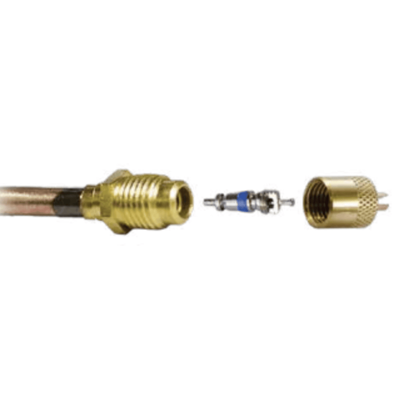 CD2525/6 - C&D - 1/4" m. flare access fitting w/ 1/4" copper tube extension, CD2250  6PK
