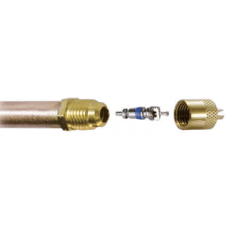 CD3606/6 - C&D - 1/4" m. flare access fitting w/ 3/8" copper tube extension, CD2250 6PK