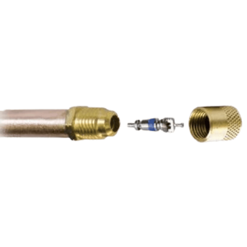 CD8406/6 - C&D - 1/4" m. flare access fitting w/ 3/8" copper tube extension, CD2245 6PK