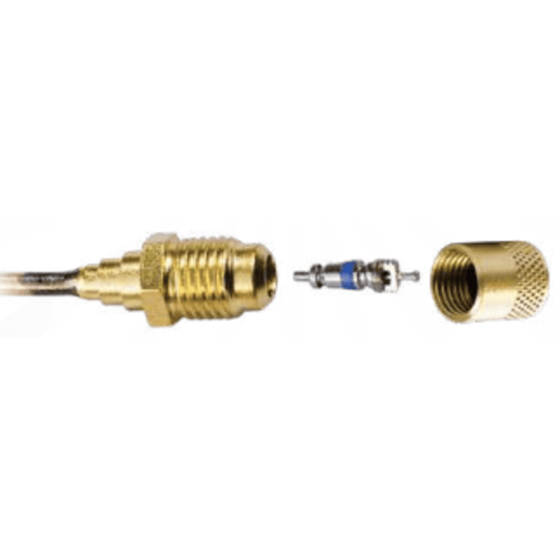 CD8404/6 - C&D - 1/4" m. flare access fitting w/ 1/4" copper tube extension, CD2245 6PK